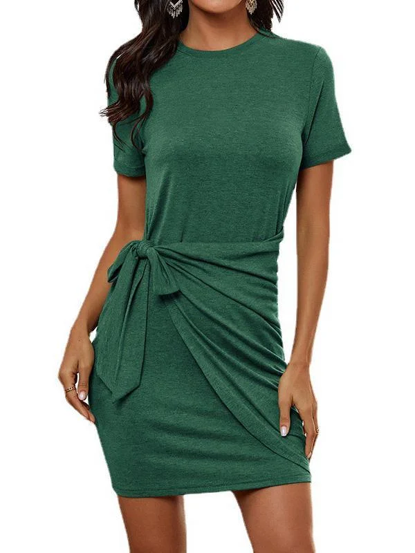 Women's Scoop Neck Short Sleeve Mini Dress