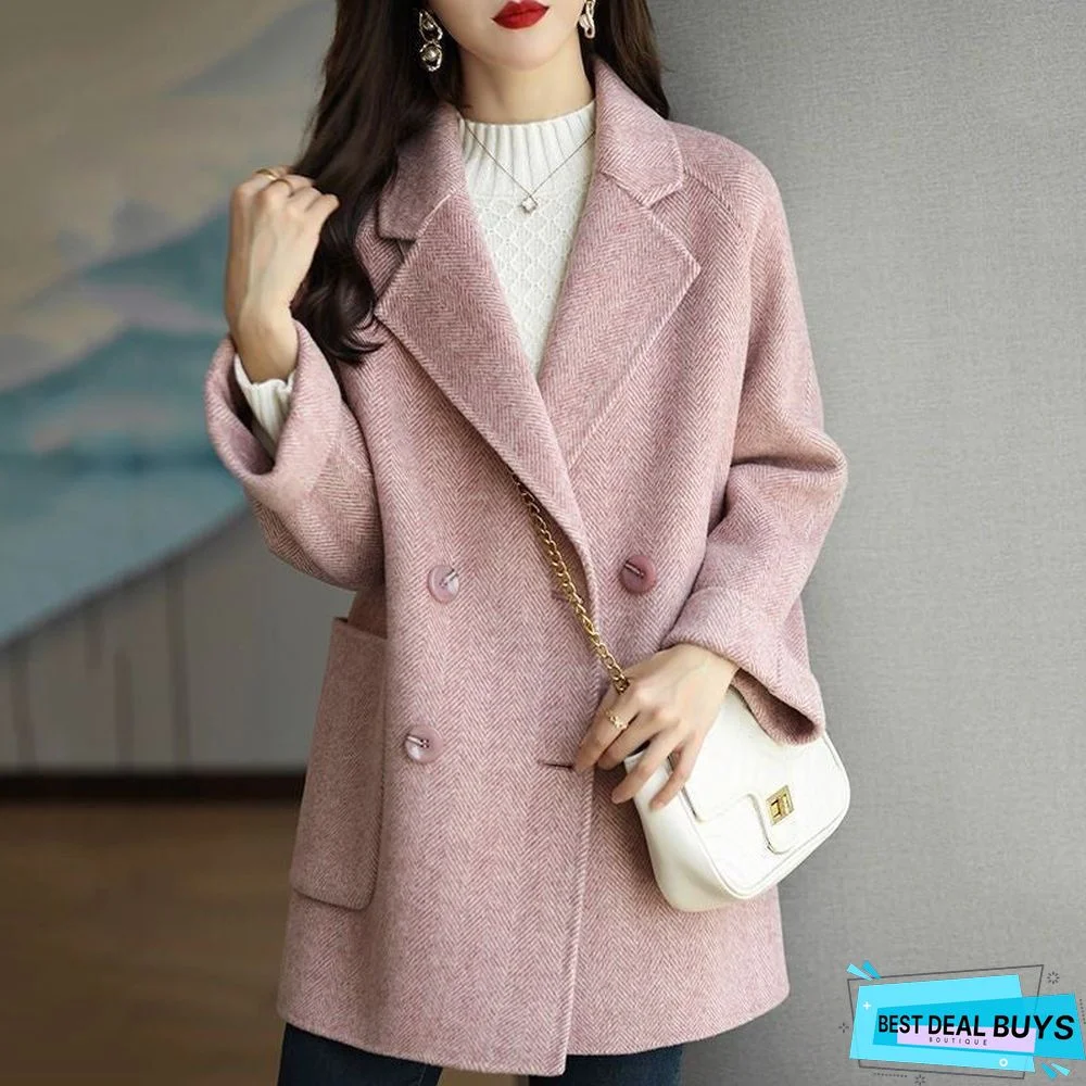 Autumn and Winter Fashion Leisure Thin and Versatile Wool Coat