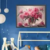 Pivoine-Plein diamant rond peinture-40 * 30cm