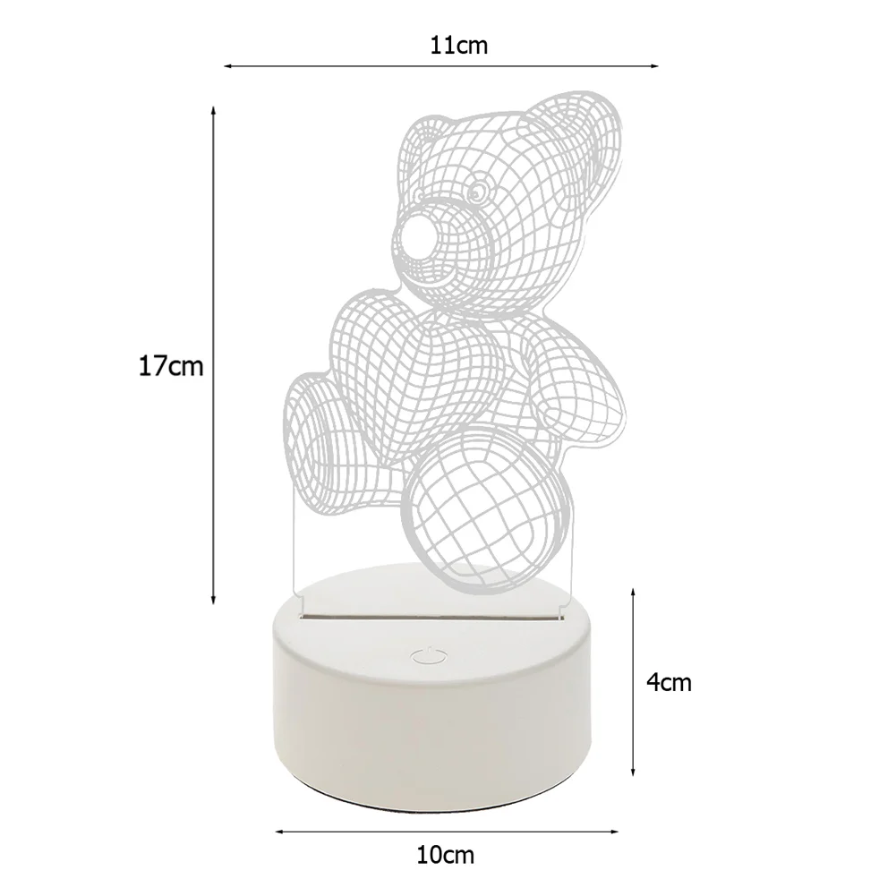 USB 3D LED Bedside Night Light Romantic Love Acrylic Desktop Table Lamp (A)