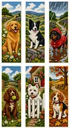 Countryside Dogs-14CT Stamped Cross Stitch Bookmark Single-Sided 30x50cm tapestrymarket