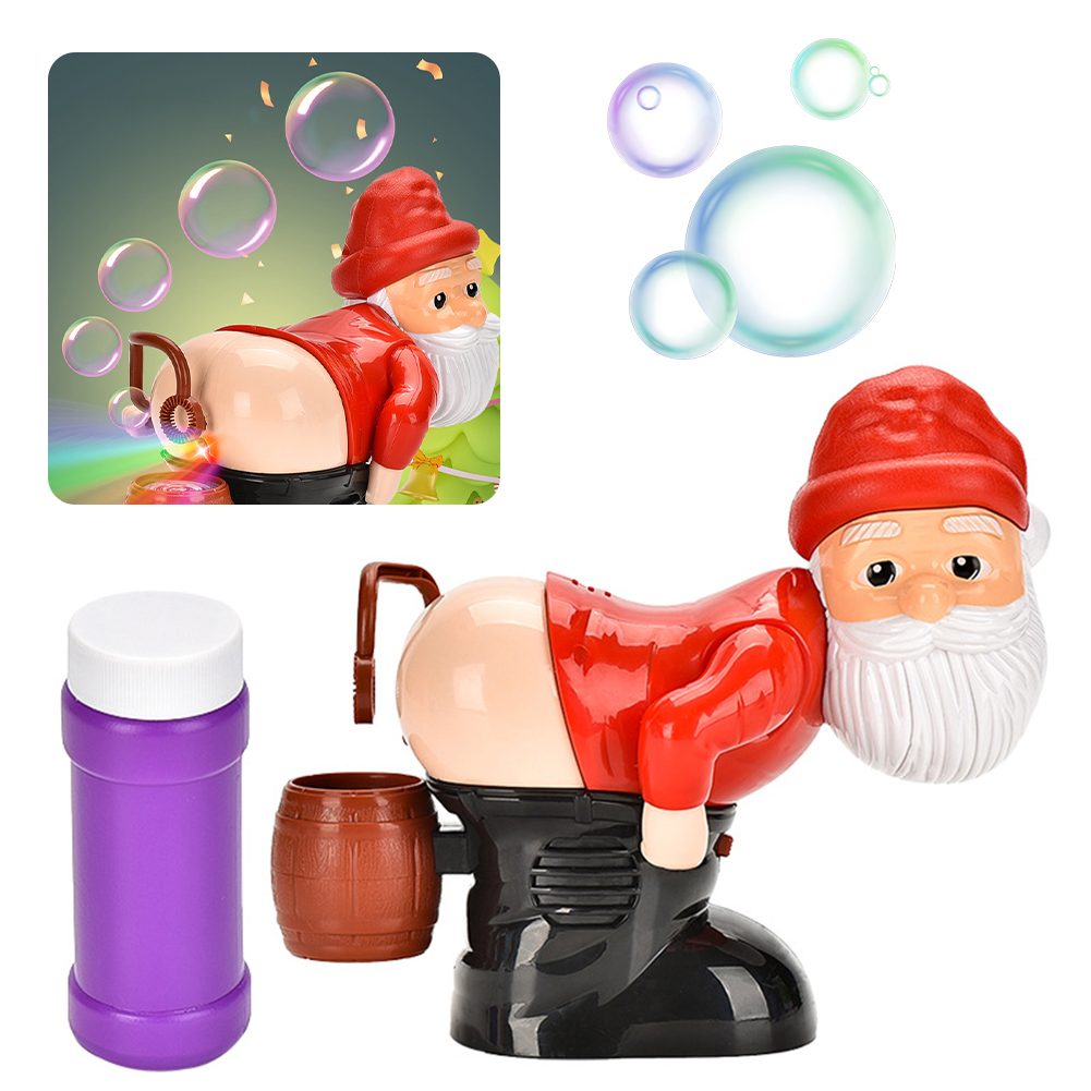 Christmas Santa Claus Fart Bubble Blower Funny Bubble Maker Gift for Boys Girls