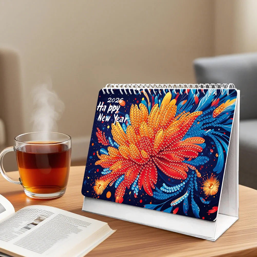 2026 Calendar Diamond Painting Kit DIY Diamond Art Desk Calendar for Home Office