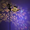 Solar Watering Can Stake Light Angel Hummingbird Iron Art Outdoor