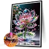 Wassertropfen Lotus - speziell geformtes Diamantgem&auml;lde - 30*40cm