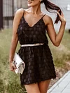 Tasseled Spaghetti-Neck Mini Dress