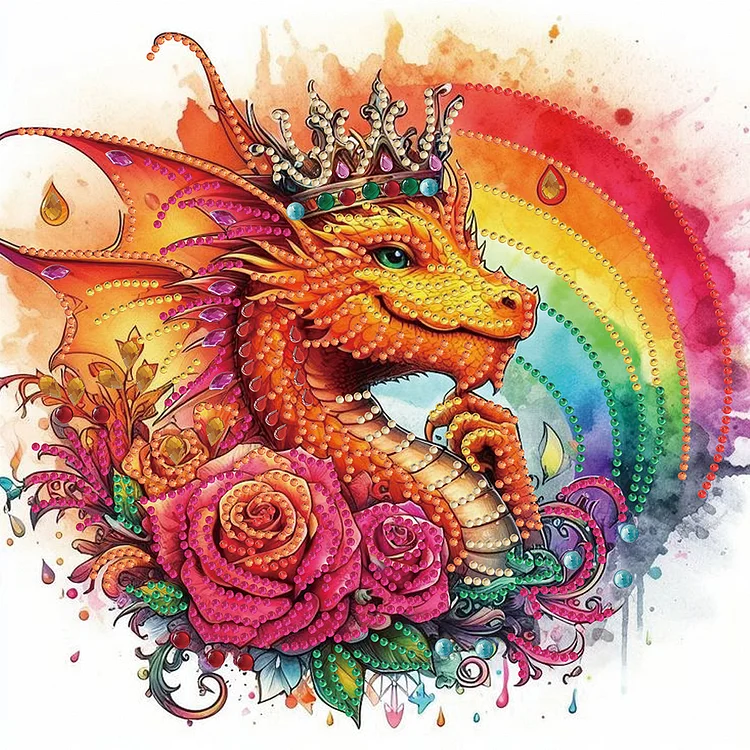 Partial Drills Special-shaped Drill Diamond Painting -Rainbow Dragon - 30*30cm