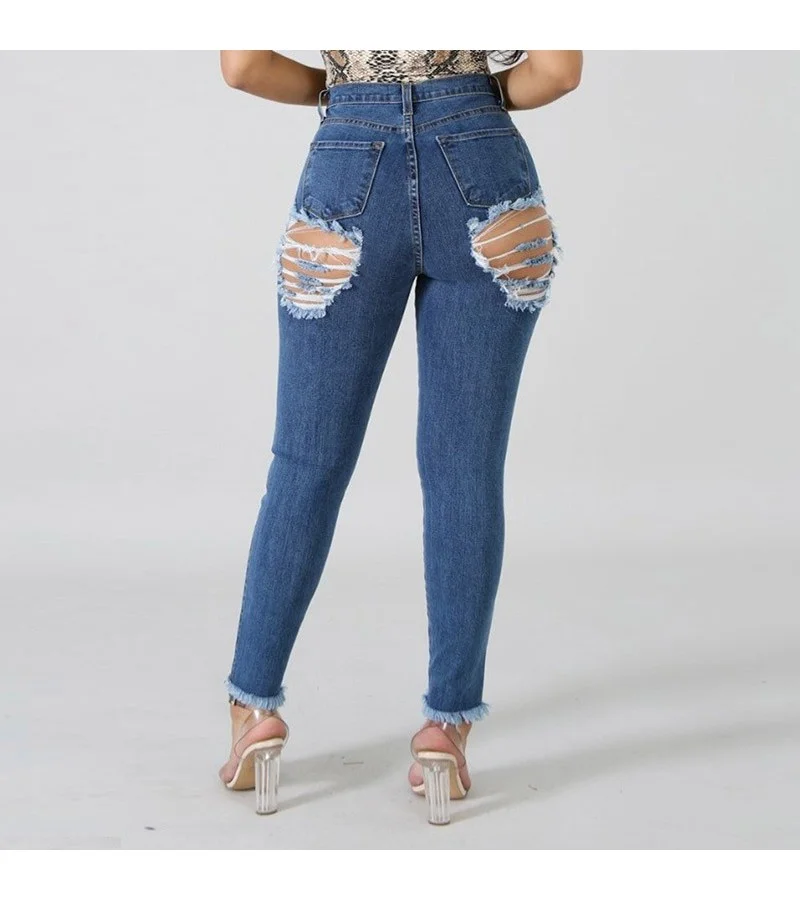 Sexy Ripped High Waist Slim Fit Skinny Jeans S-2XL