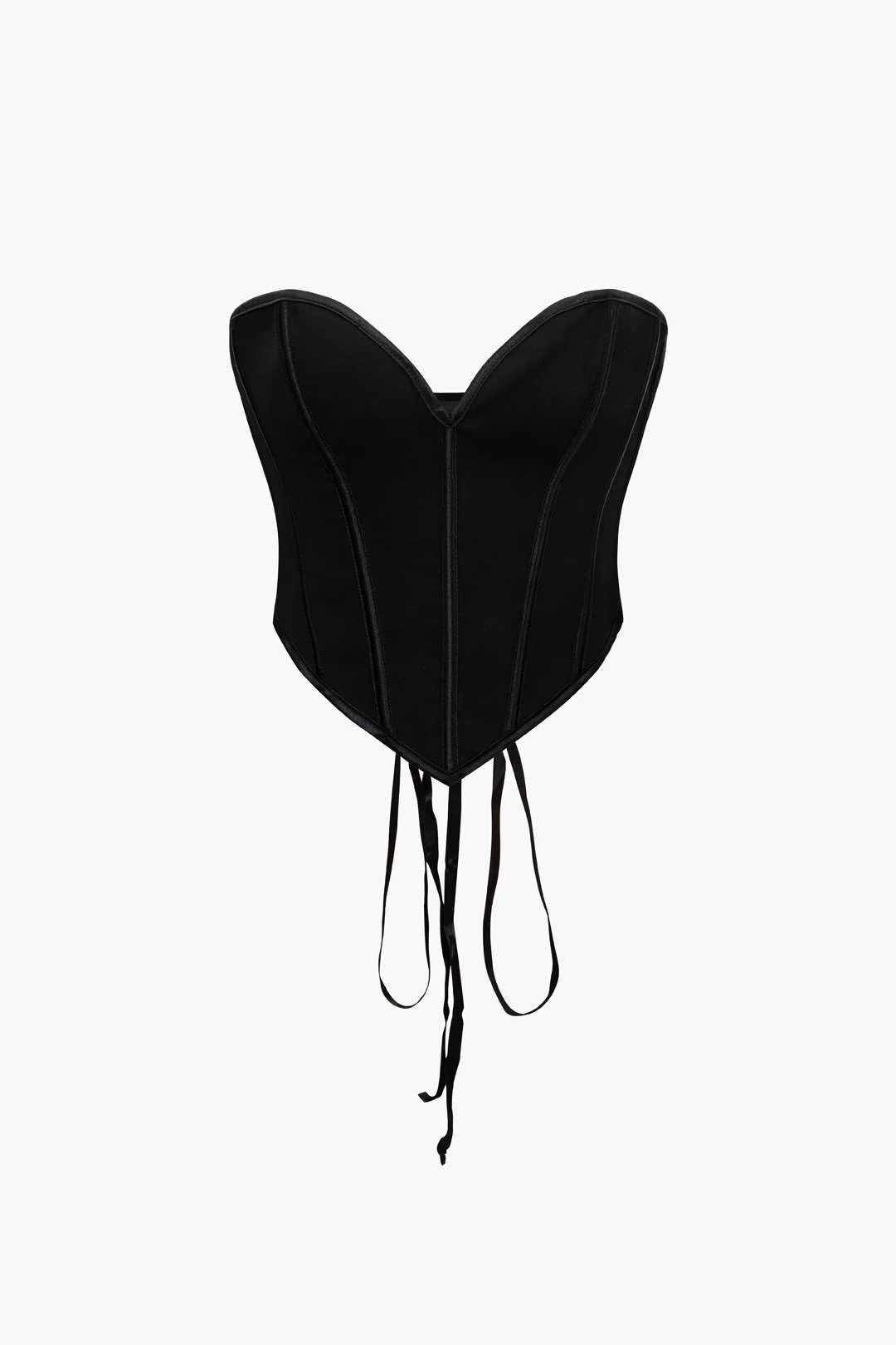 Brownm V Hem Tie Back Corset Top
