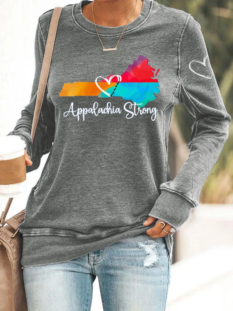 Retro Appalachia Strong Hurricane Helene Print Sweatshirt