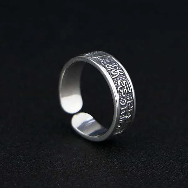 Sterling Silver Literary Vintage Personalized Finger Ring