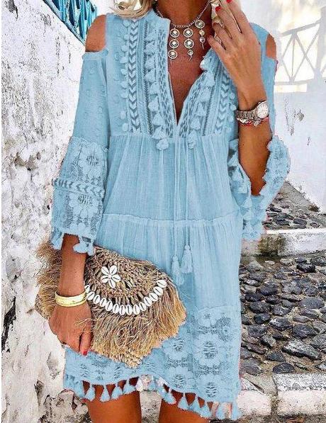 Plus size Boho Vacation Casual Dress