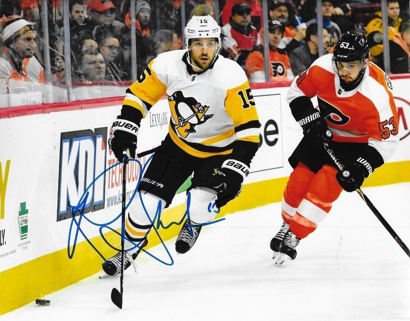 Riley Sheahan signed Pittsburgh Penguins 8x10 Photo Poster painting autographed Pens 2