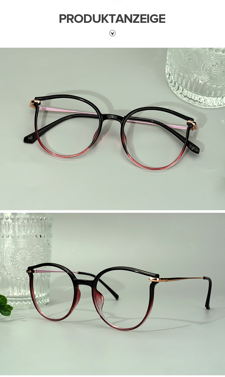 Yadejah Schwarz-Rot Cateye Brille