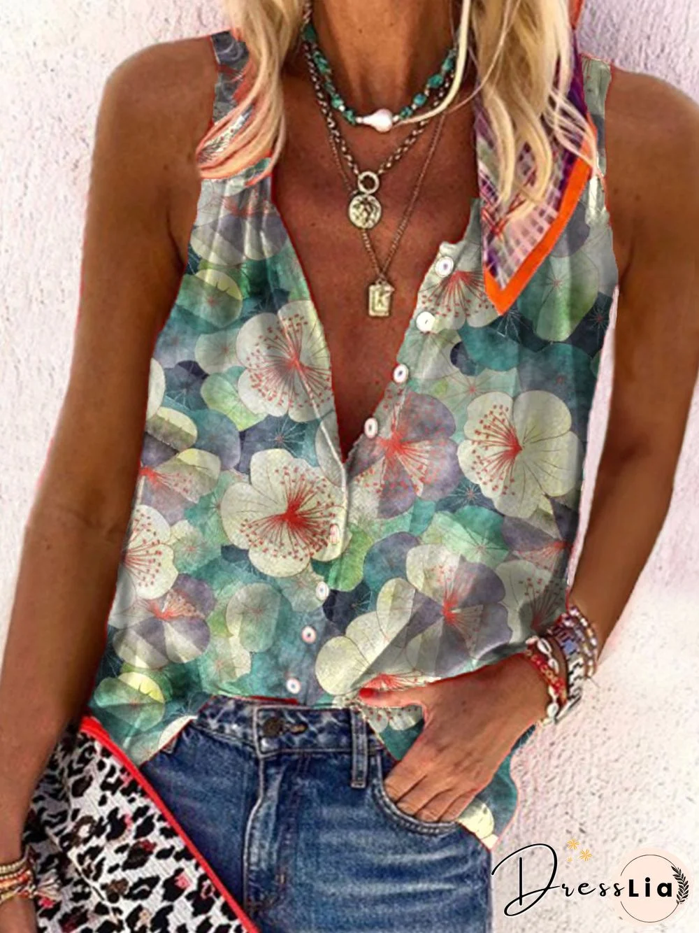 Floral Shift Casual Tops