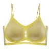 Summer Ultra-Thin Beautiful Back Spaghetti Strap Ice Silk Seamless Underwear Gathered Breathable Women's Suspender Bra