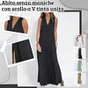 Gioiacombo&trade; Abito lungo ampio ampio con scollo a V senza maniche estivo da donna