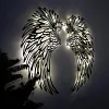 ✨Ailes d'ange noir Art des ailes en m&eacute;tal d&eacute;coration Murale avec lumi&egrave;res LED