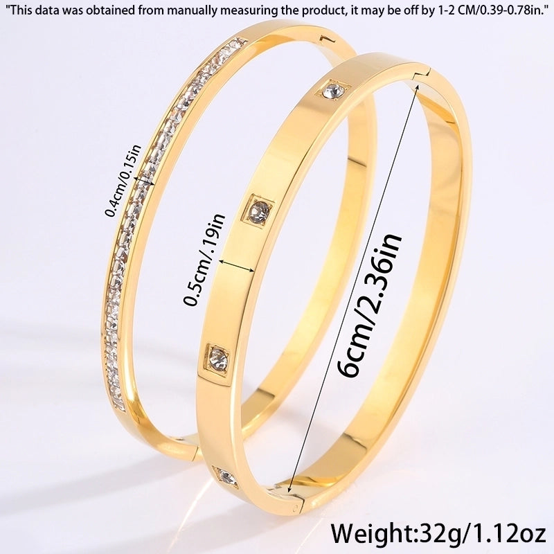 Elegant French Style Classic Style Solid Color 304 Stainless Steel Bangle In Bulk