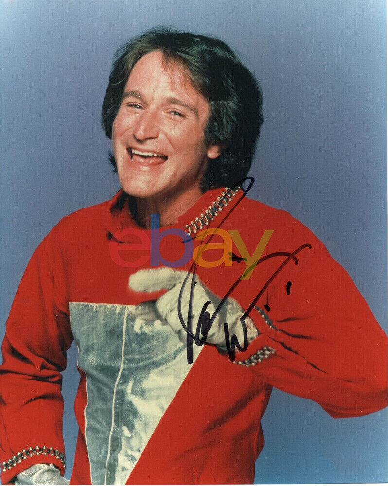 ROBIN WILLIAMS HAND SIGNED 8x10 COLOR Photo Poster painting RARE MORK+MINDY reprint