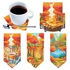 6Pcs/set Diamond Painting Wooden Forest Coaster Cup Cushion With Holder