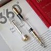 P140 Piston Fountain Pen &ndash; Transparent Resin Body | Size 8 Fine/Medium Nib | Brass Piston System | Pen Case