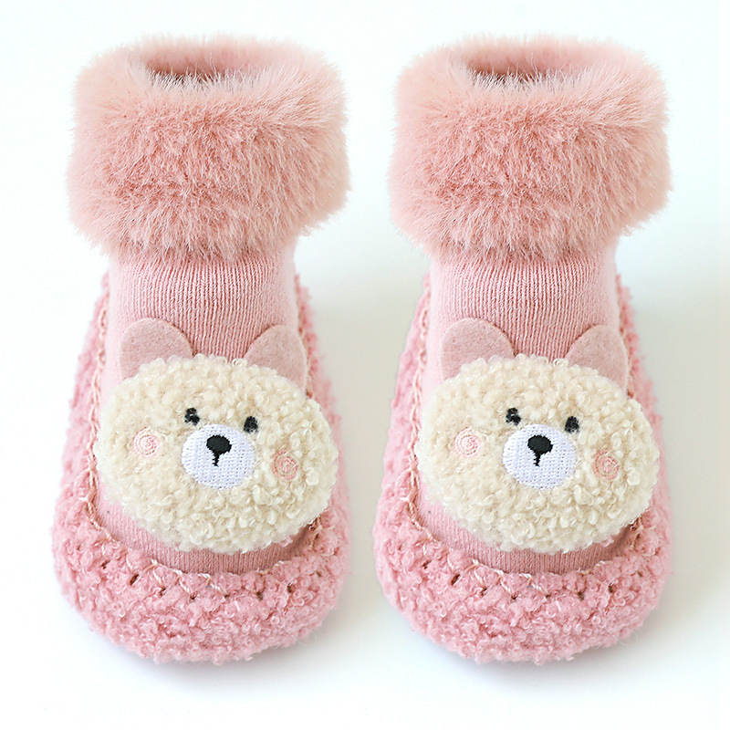 2021 New Cartoon Baby Non-slip Plush Socks Shoes