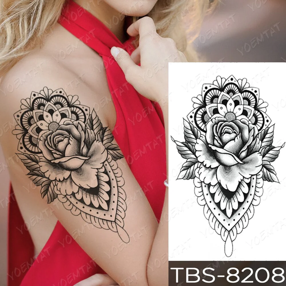 Sdrawing Temporary Tattoo Sticker Yin Yang Dragon Feather Wings Flash Tattoos Wolf Totem Body Art Arm Fake Tatoo Men