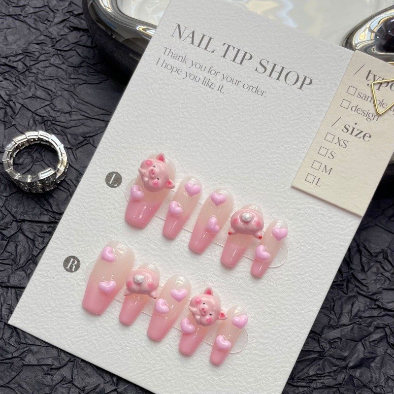 Sunny Piglet French Nail