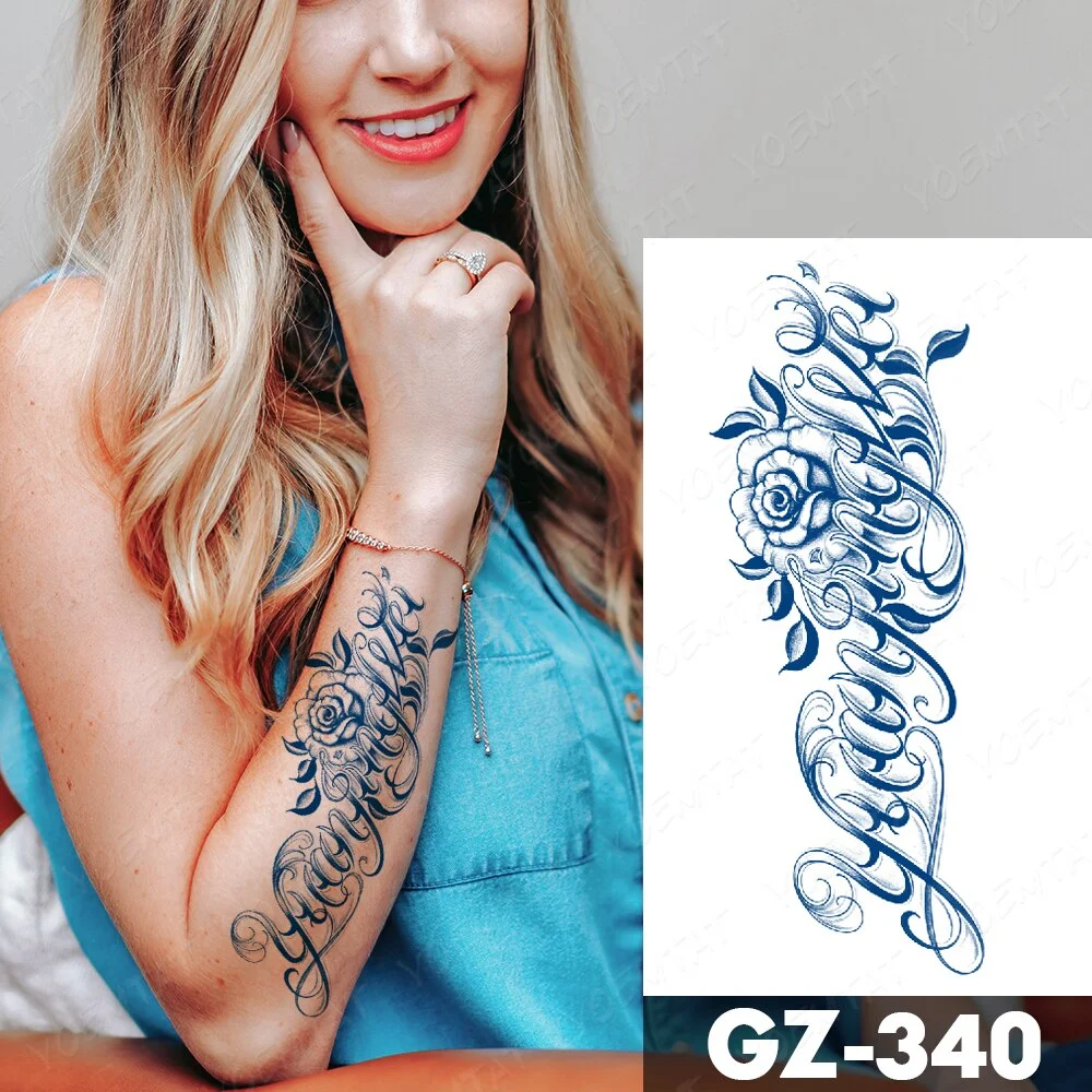 Sdrawing Juice Lasting Ink Waterproof Temporary Tattoo Sticker Genipin Herbal Tatoo Women Body Art Fake Tatto Snake Flower