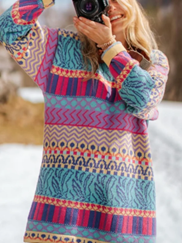 Outdoor Casual Loose Ethnic Style Women's Sweater