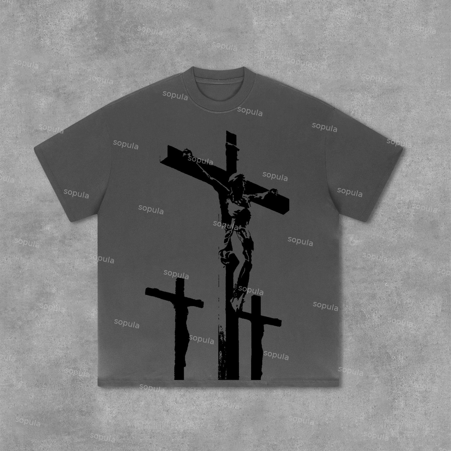 Jesus Cross Graphics Print Cotton T-Shirt - SOPULA