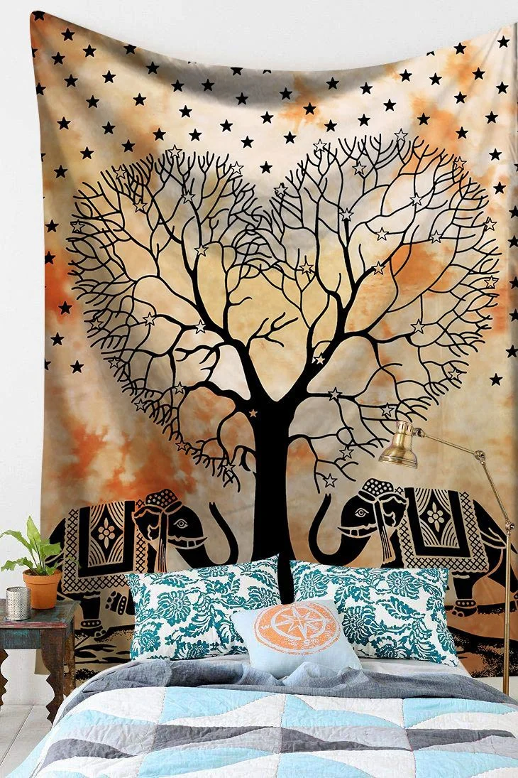 Bohemian Mandala Elephant Tapestry Wall Hanging Sandy Beach Picnic Throw Rug Blanket Camping Tent Travel Sleeping Pad Bedspread
