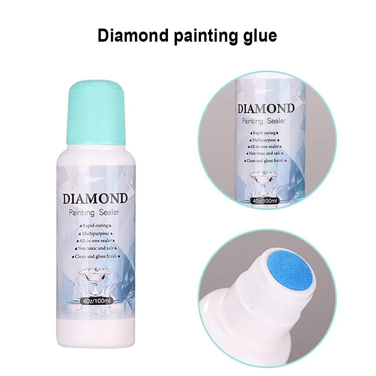 Diamond Painting Sealer 240ML Diamond Painting Glue with Spong Head 5D  Diamond Painting Art Glue Sealer Accessories Permanent Hold & Shine Effect  for