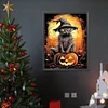 Diamond Painting-DIY Full Round Drill Black Cat Pumpkin Lamp