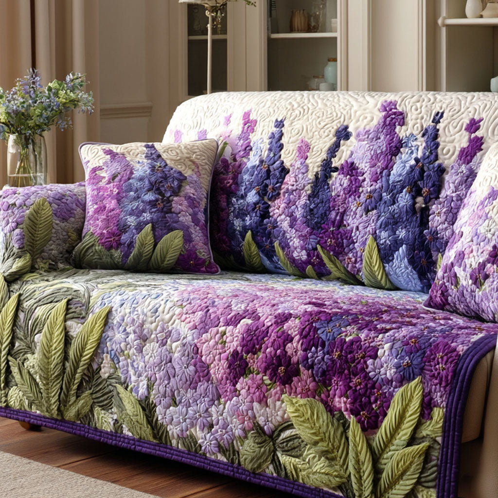 Lavender Serenity Quilted Sofa Cover NCU0TV536 everthome