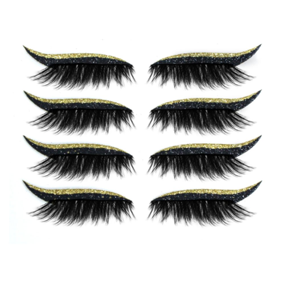 4 Pair Reusable False Lashes Eyeliner and Eyelash Stickers | IFYHOME