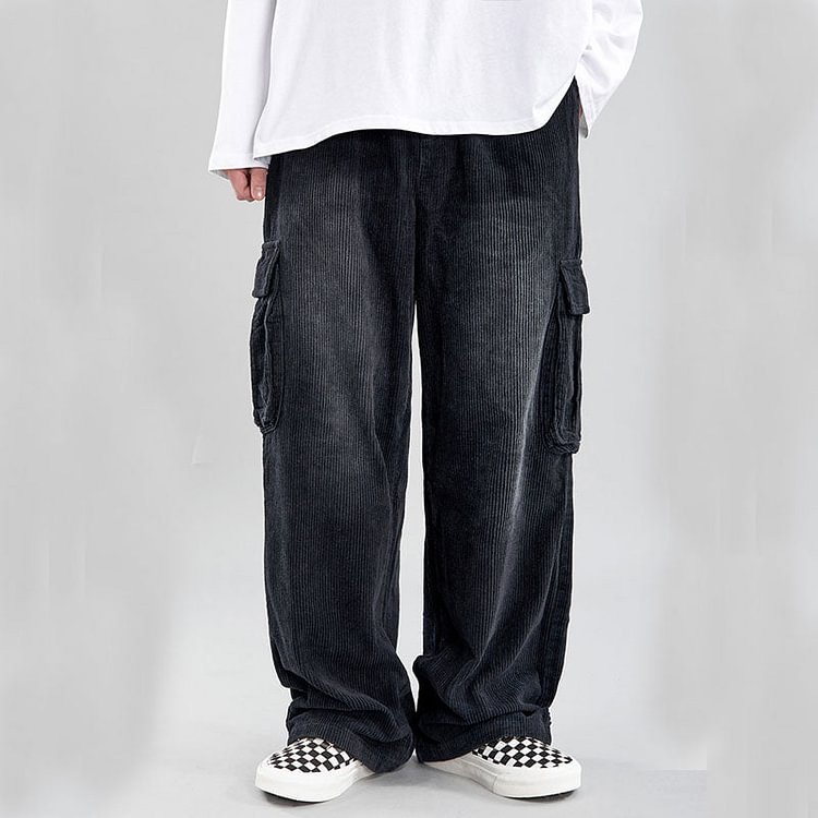 Men's Spring and Summer Large Size Retro Sports Trousers Loose Casual Straight Trousers Men's Pants