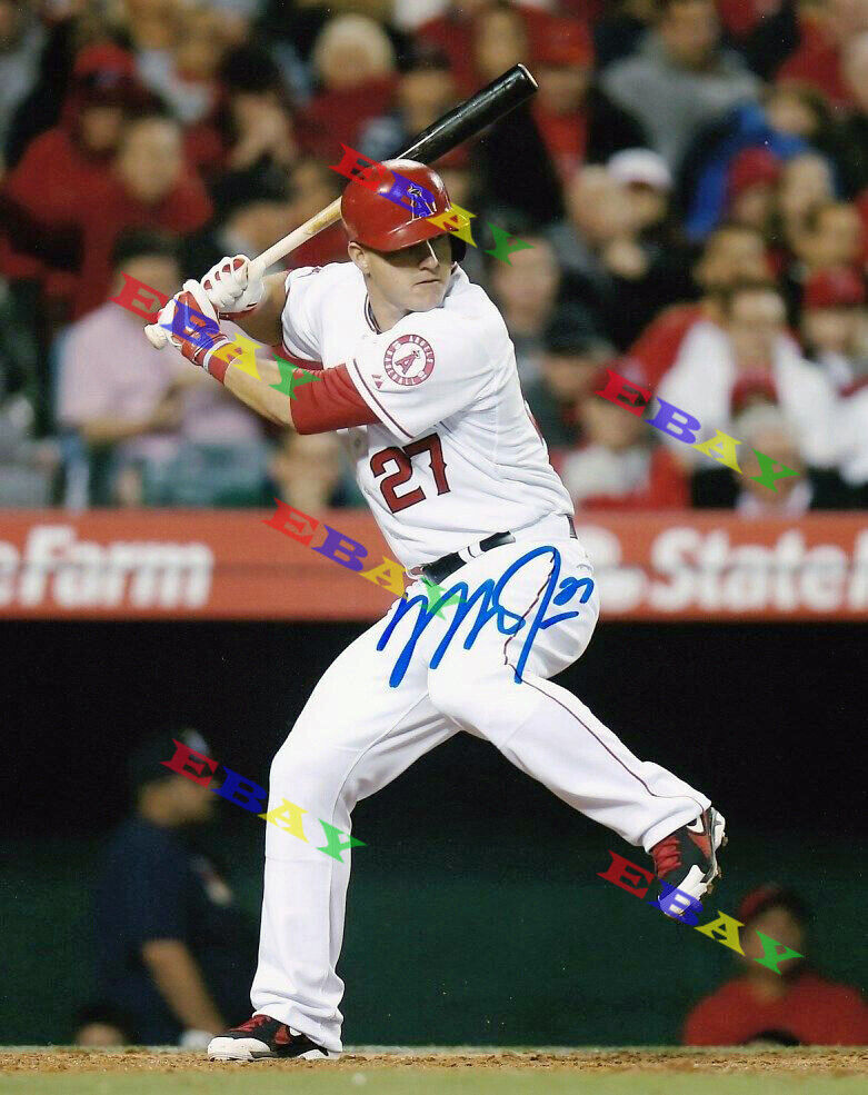 MIKE TROUT LA ANGELS Signed Autographed 8x10 Photo Poster painting Reprint