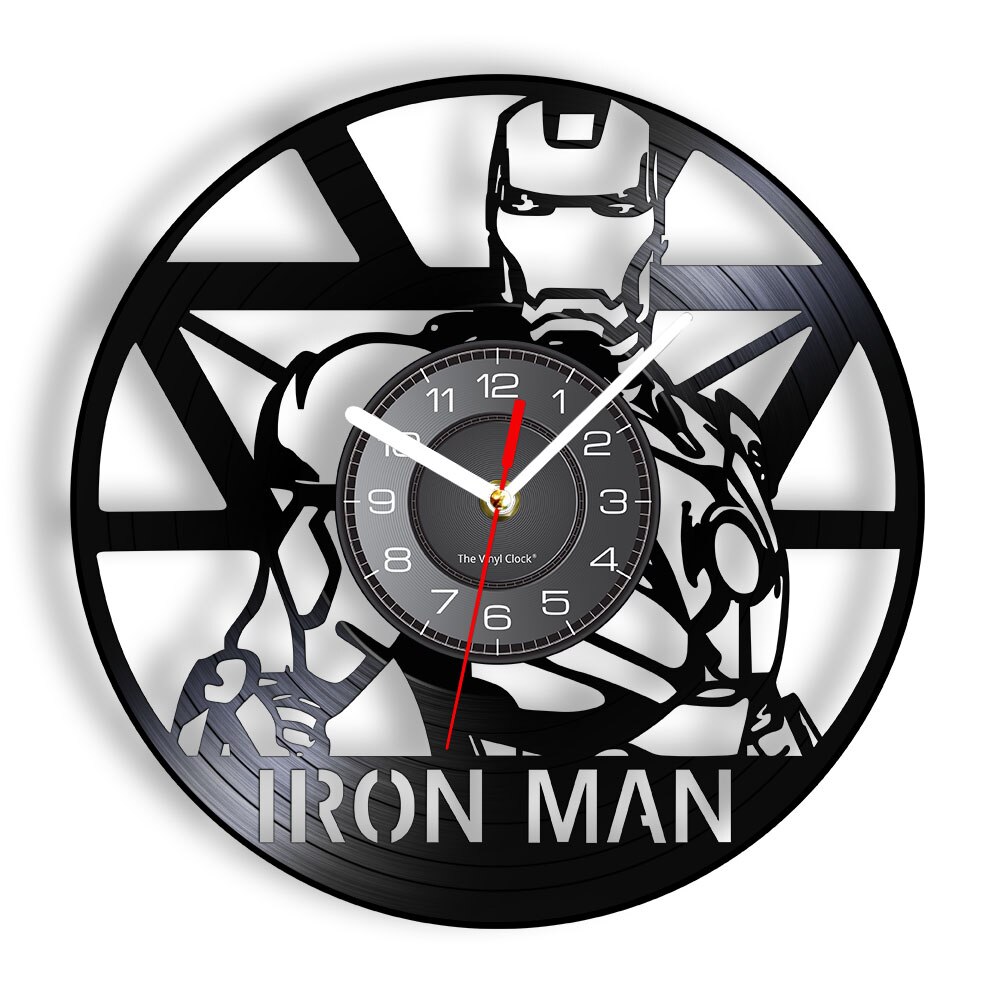 

Tony Stark Cinematic Universe Superhero - Vinyl Record Wall Clock - Without LED, 501 Original