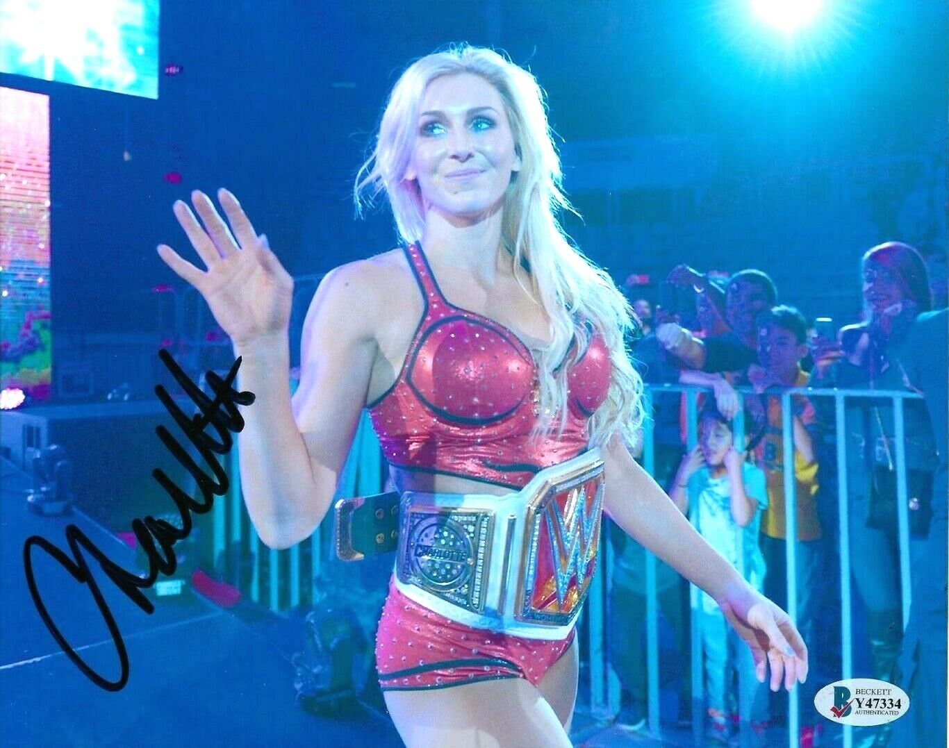 WWE CHARLOTTE FLAIR HAND SIGNED AUTOGRAPHED 8X10 Photo Poster painting WITH PROOF BECKETT COA 22