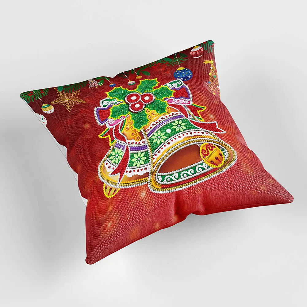 DIY Diamond Painting Pillow Case - Christmas Bell(30*30cm)(Single Side)