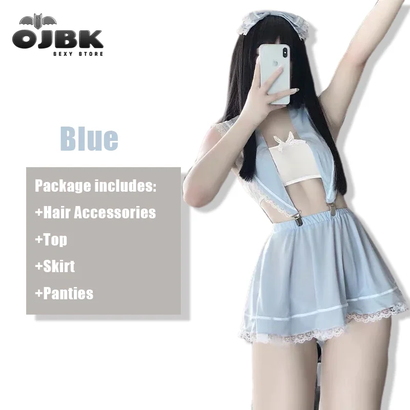 Billionm OJBK Sexy Blue Student Role Play Costume Sweet Japanese School Girl Lingerie Women's Strap Skirt Sailor Sling Uniform 2020 New