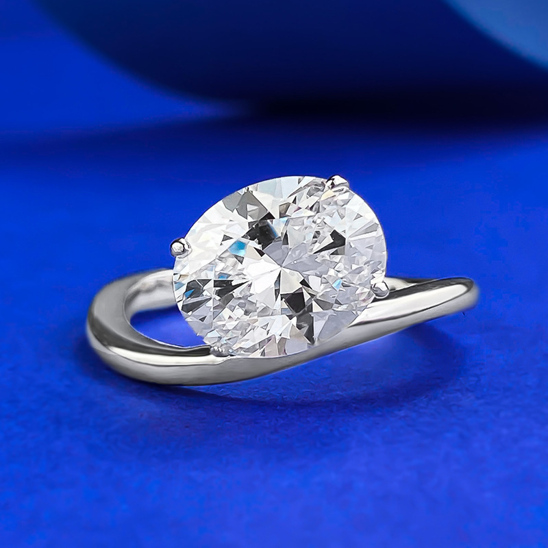 MIKAMU jewelry 8x10mm Oval Diamond Statement Ring
