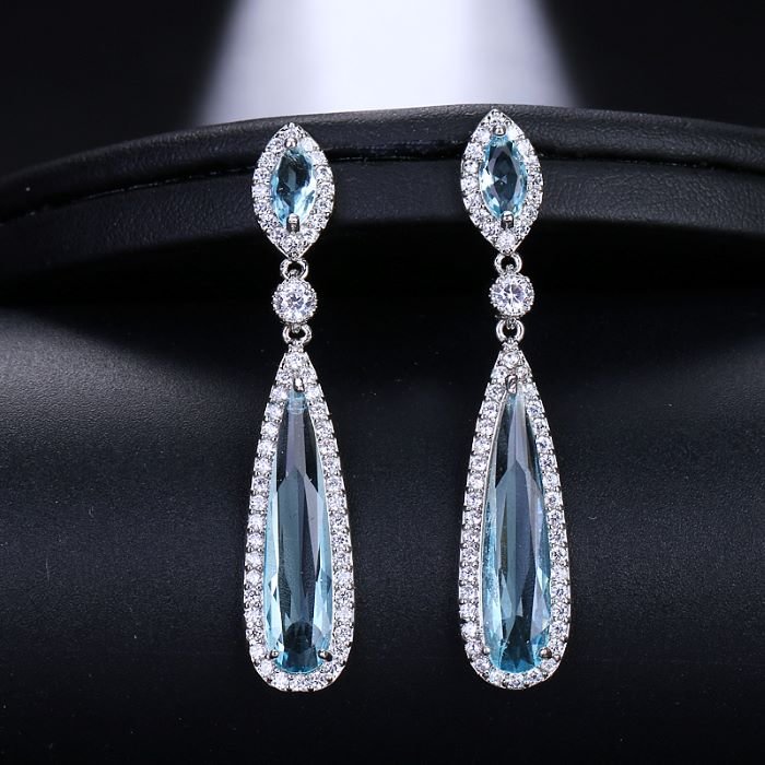 Luxury Cubic Zirconia Drop Earrings For Women