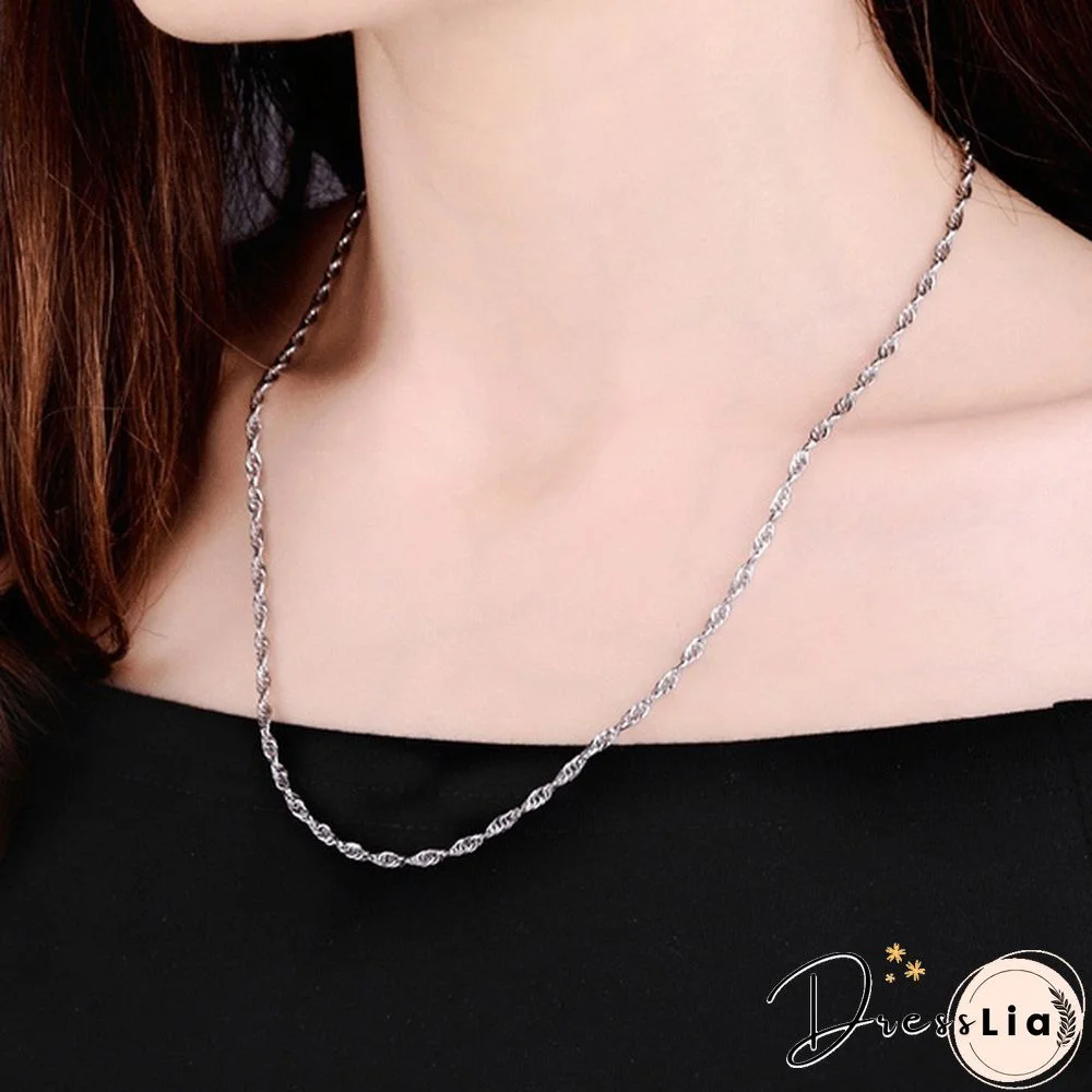 New Arrival 925 Sterling Silver 2MM Men Women Water Wave Chain Necklace (DIY Necklace) 16"-30"