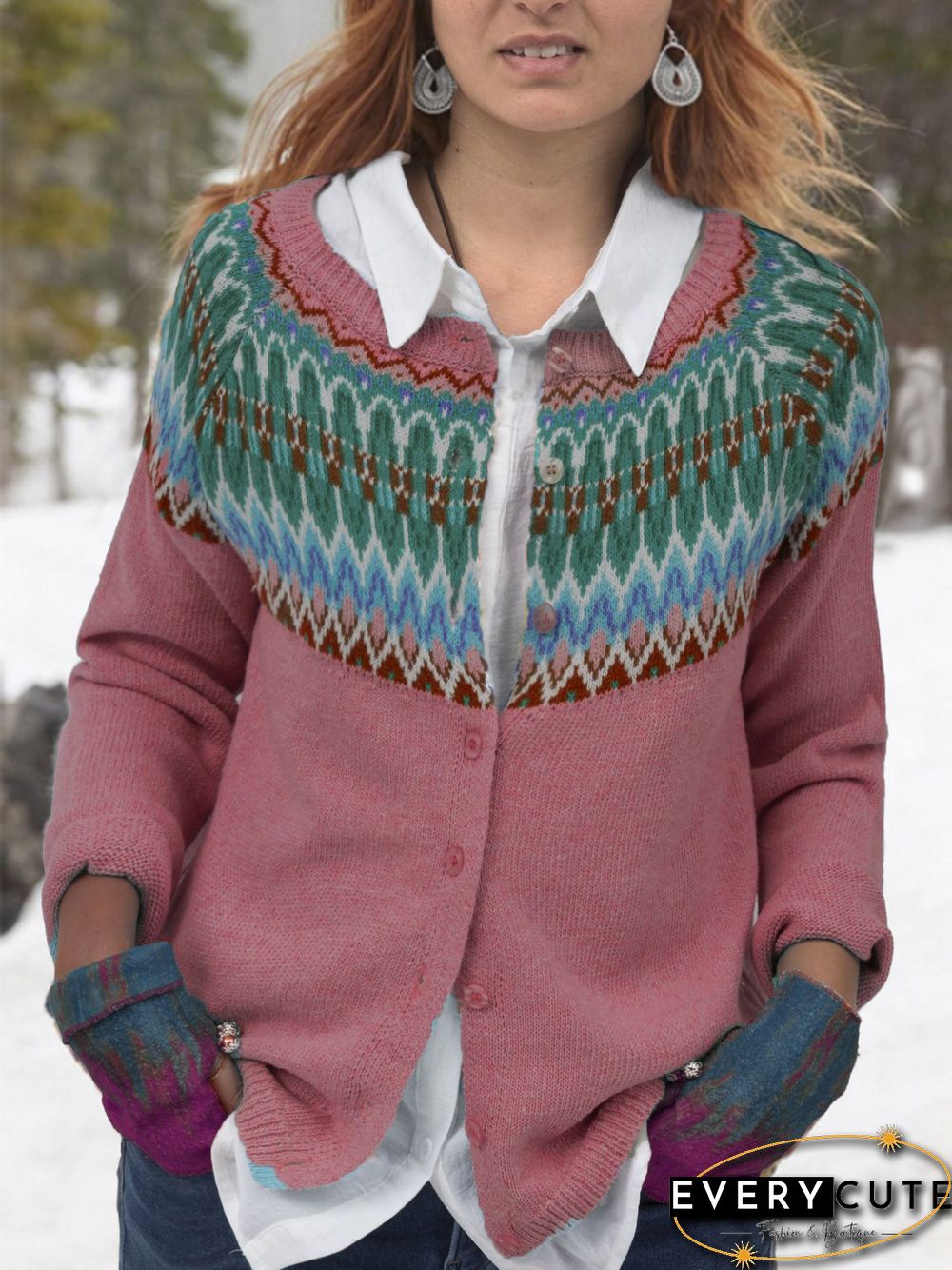 Printed Cotton Casual Cardigans