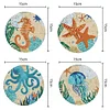 4PCS Diamond Painted Seahorse Placemats Insulated Dish Mats Comes with Mats