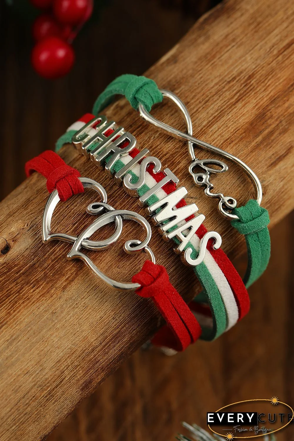 Green Multi-layer Woven Letter Christmas Bracelet