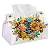 (24cm)Diamond Art Tissue Box Cover DIY PU Desktop(SweetBees and Flowers)